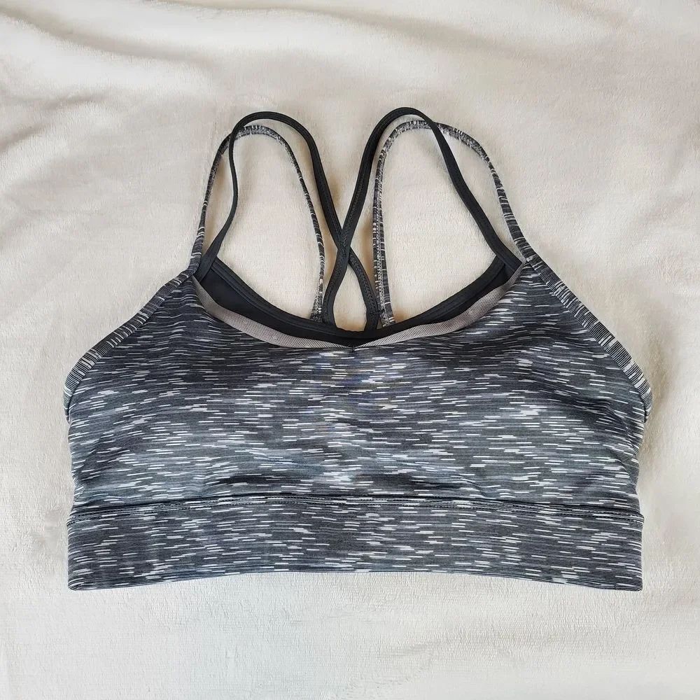 Zyia Active Gray Strappy Racerback Sports Bra